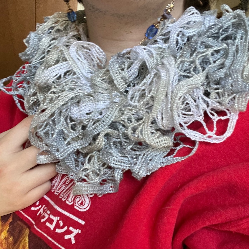 Handmade ruffle wrap scarf